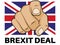 Brexit EU Deal Done with thumbs up - Vector Illustration on a white background