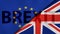Brexit. EU and UK silk flags background. 3d illustration
