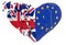 Brexit heart cracked isolated in white background - 3d rendering