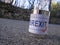 Brexit tin can in the road ready for a kick, UK EU politics metaphor or concept.