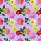 Briar, wild rose, dog-rose. Seamless pattern texture of flowers.