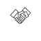 Bribe, hand shake icon. Element of corruption icon. Thin line icon for website design and development, app development. Premium