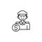 Bribe, policeman, icon. Element of corruption icon. Thin line icon for website design and development, app development. Premium