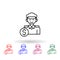 Bribe, policeman, multi color icon. Simple thin line, outline vector of corruption icons for ui and ux, website or mobile