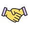 Bribery handshake icon color outline vector