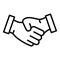 Bribery handshake icon, outline style