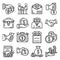 Bribery icon set, outline style