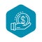 Bribery money fraud icon, outline style