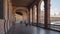 Brick arcades at Plaza de Espana, Seville, Andalusia, Spain