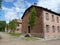 Brick barracks in the former concentration camp