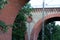 Brick bridge over the street historic viaduct