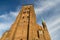 Brick building tower with spires of St Marys Church, Gdansk, Pol