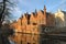 Brick Buildings Along Canal in Brugges, Belgium