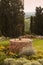 Brick-built well in tuscany garden