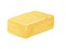 Brick of butter. Margarine or milk butter blocks. Dairy breakfast food.