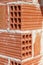 Brick corner edge red construction clay bricks