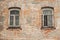 Brick facade of an old unkempt in Istanbul Turkey.