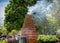 Brick firecracker oven in a big buddhist temple in Thailand