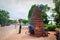 Brick firecracker oven in a Buddhist temple, Thailand