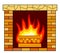 Brick fireplace icon