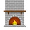 Brick Fireplace Isolated