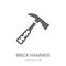 Brick hammer icon. Trendy Brick hammer logo concept on white background from Construction collection