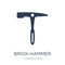 Brick hammer icon. Trendy flat vector Brick hammer icon on white