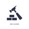 brick hammer icon on white background. Simple element illustration from construction concept