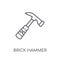 Brick hammer linear icon. Modern outline Brick hammer logo conce