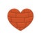 Brick heart isolated. Rock internal organ. love symbol Vector il