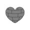 Brick heart isolated. Rock internal organ. love symbol Vector il