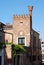 The brick house with a flue on the street of Venice.