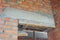 Brick house interior door way concrete lintel construction