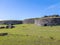 Brick houses at the ruins of Orongo Village at Rano Kau Volcano - Easter Island, Chile