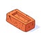 Brick icon drawing. Vector illustration of red brick building. Hand drawn brick