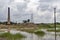 Brick kiln and monsoon cloudscape abstract photography