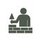 Brick layer tiler mason worker with trowel
