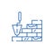 Brick laying line icon concept. Brick laying flat  vector symbol, sign, outline illustration.