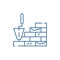 Brick laying line icon concept. Brick laying flat  vector symbol, sign, outline illustration.