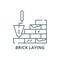 Brick laying line icon, vector. Brick laying outline sign, concept symbol, flat illustration