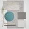 Brick and marble - Interior design material board flat lay for architecture or home office decoration inspiration - 3d