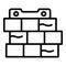 Brick mortar level icon outline vector. Worker builder