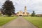 Brick Path to Mt Angel Abbey Church Entrance