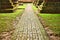 Brick pathway between pagoda base