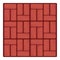 Brick paving icon, cartoon style