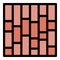 Brick paving icon color outline vector