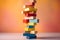 Brick play block concept build toy education school wooden stack wood
