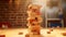 Brick play toy, wooden concept, balanced education, school stack tower