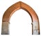 Brick pointed arch in an ancient Benedictine monastery.