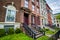 Brick rowhouses on Elk Street in Albany, New York